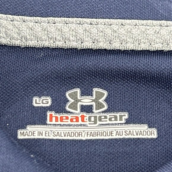 Men's Under Armour HeatGear Short Sleeve Polo Shirt Blue L‎ Pitt Panthers - Picture 3 of 9